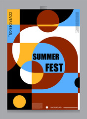 summer abstract geometric background simply and trendy design