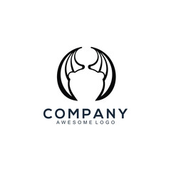 Bat outline logo template