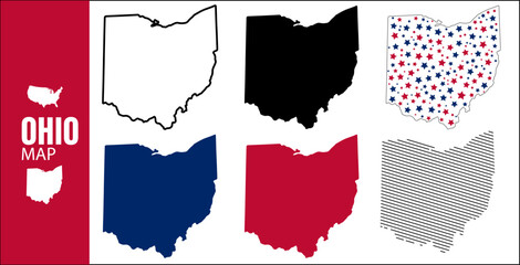 Ohio Map Vector Set