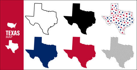 Texas Map Vector Set