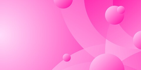 A vibrant pink gradient abstract background with dynamic, semi-transparent circular shapes and bubbles, perfect for feminine and modern design.