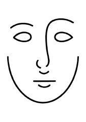 Single line abstract face vector icon