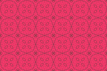 Seamless Visual Graphic Interior Fabric Perspective Fashion Wallpaper Textile Background Geometric Shape Luxury Art Design Texture Symmetric Endless Template Tile Decoration Digital Cloth Pattern.