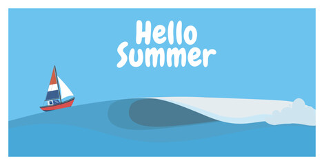Obraz premium Hello summer beach landscape