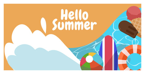 Hello summer beach landscape