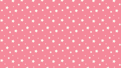 Cute seamless pink star pattern background. Adorable celestial vector for baby girl nursery, kids room decor, fabric, wrapping paper, scrapbooking, or girly-themed design projects.