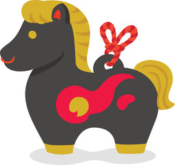 午年のかわいい馬の置物