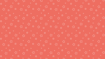Seamless coral star outline pattern on pink background. Ideal for kids fabric, baby shower design, wrapping paper, nursery wall art, and cute celestial themed vector illustrations.