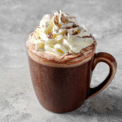 Gourmet Hot Chocolate with Whipped Cream - A Cozy Winter Beverage Delight