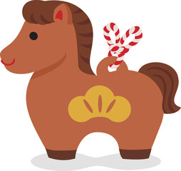 午年のかわいい馬の飾り