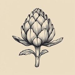 Obraz premium Detailed illustration of an artichoke
