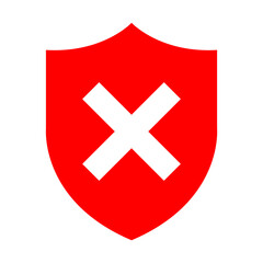 red cross button on shield 