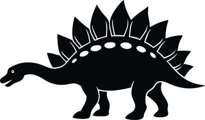stegosaurus silhouette vector illustration © Ash