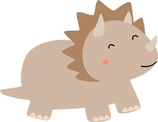 cute triceratops hand drawn vector cartoon