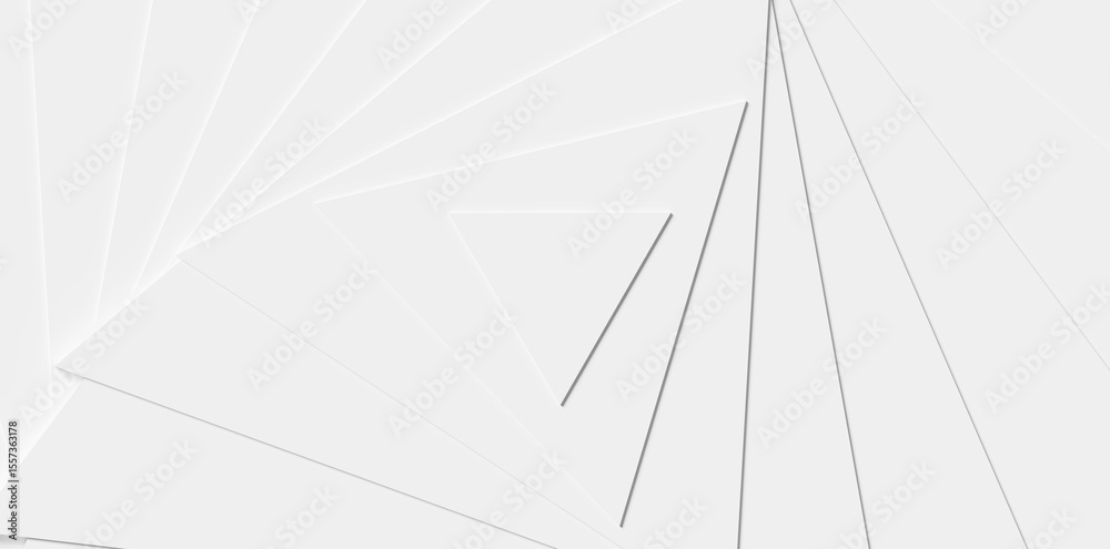 Poster modern minimal white stacked rotating triangle geometrical pattern background close up with copy spa