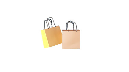 Shopping paper bags with handles isolated on white background
