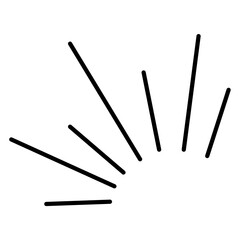 黒の集中線アイコン インパクト演出に使えるシンプル線画素材