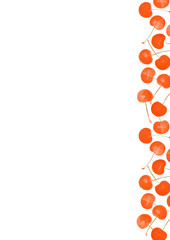 さくらんぼフレーム_Very cute cherry line_tall_06_coral