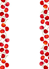 さくらんぼフレーム_Very cute cherry line_tall_04_red