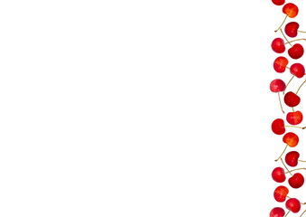 さくらんぼフレーム_Very cute cherry line_wide_06_red
