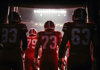 Football players entering field