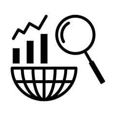 business analytics icon, big data icon vector with transparent background