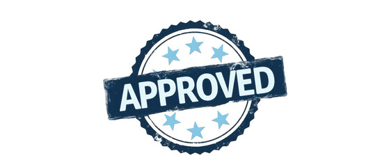 Obraz premium Approved stamp graphic design with stars and circular border, symbolizing validation and acceptance