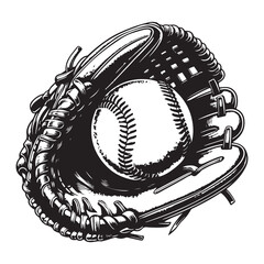 Leather baseball glove and white ball image vector