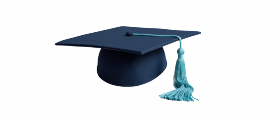 Graduation cap blue color academic achievement education symbol tassel mortarboard celebration student success university diploma