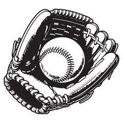 Leather baseball glove and white ball image vector
