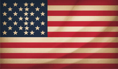 Vintage American Flag: Patriotic Symbol for US Heritage and Freedom

