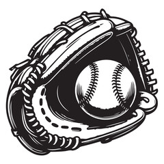 Leather baseball glove and white ball image vector