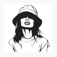 girl in a bucket hat