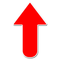 red arrow on white background