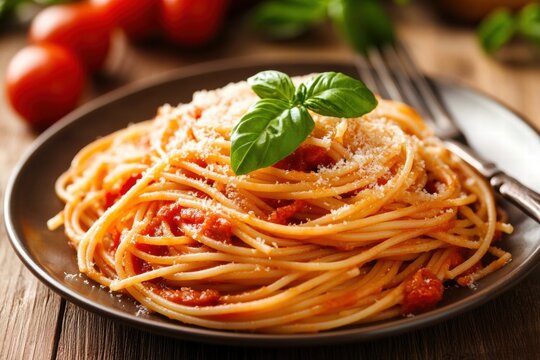 Closeup of pancakes with syrup and berries - Powered by Adobe