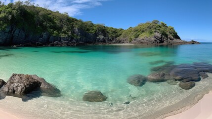 Obraz premium Tropical Beach Cove Tranquility.