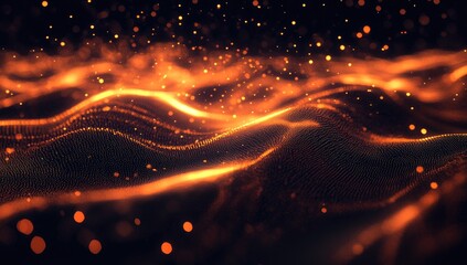 Abstract fiery, wavy, particle design