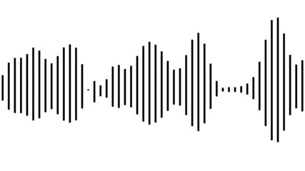 Sound wave animation isolated on white background. Audio waveform with frequency animated lines. Abstract sound wave background. - Powered by Adobe