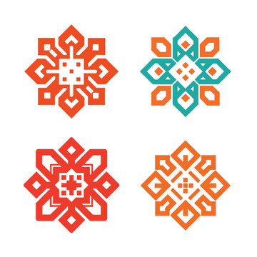 QR Code Generator Logo Symbols &ndash; Modern Abstract Flat Design White Background