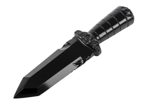 Black Obsidian Dagger Replica isolated on transparent background