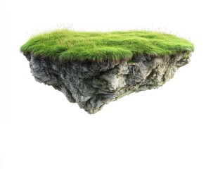 Floating grassy rock island