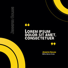 Modern Quote Template Design for Contemporary Text or Testimonial on Black Background