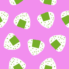 Cute onigiri pattern background vector design
