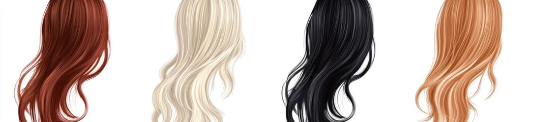 Four shades of wavy hair