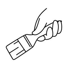 hand holding brush steady vector image