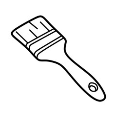 vector paint brush black and white line art