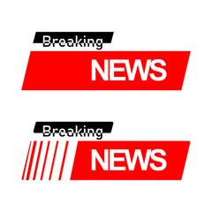 Breaking news headline icon, lower third breaking news. vector eps