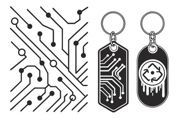 Cyberpunk Circuit Drips Pattern Design