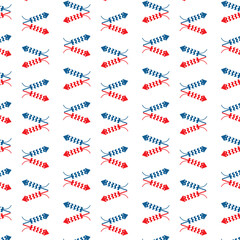Patriotic seamless pattern with USA flags Pro Vector. Patriotic backdrop. Vector background. For wrapping paper, scrapbooking, wallpaper, fabric clothes textile.