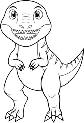 Cartoon Tyrannosaurus Rex line art
